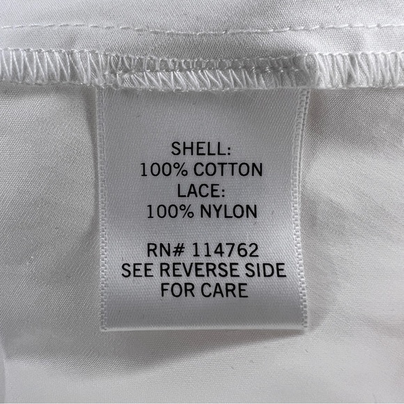 NEW PIXLEY MEDIUM BUTTON FRONT TOP WHITE BLUE LACE SLEEVELESS COTTON PEPLUM - Picture 10 of 11